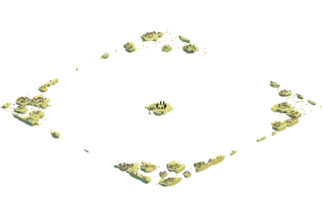 Die Inseln des Endes als ein isometrischer Block